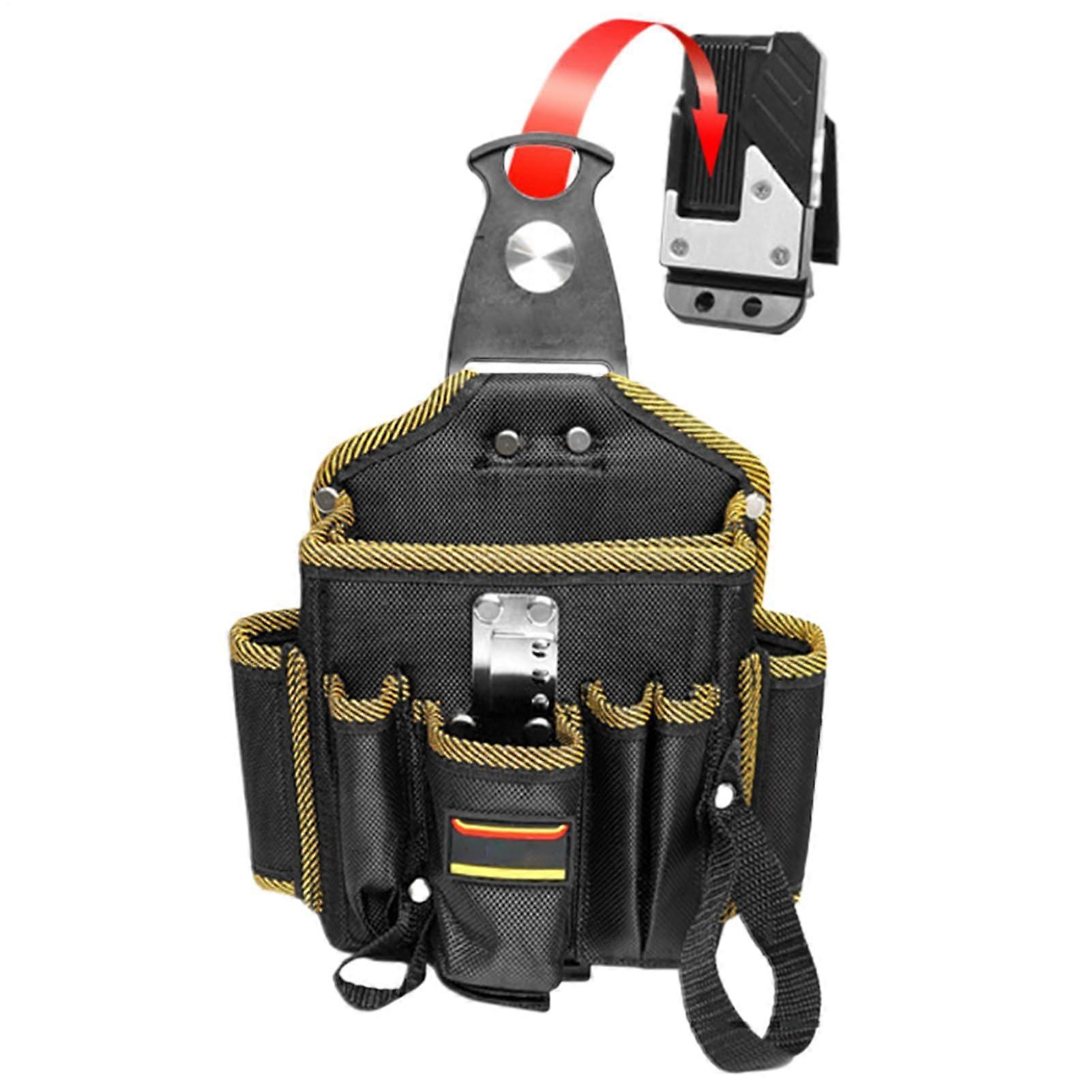 Electrician Tool Pouch for the Hip MultiPocket Technician Organizer Bag Large Capacity Lightweight Belt Holder for Roofers, Hairdressers
