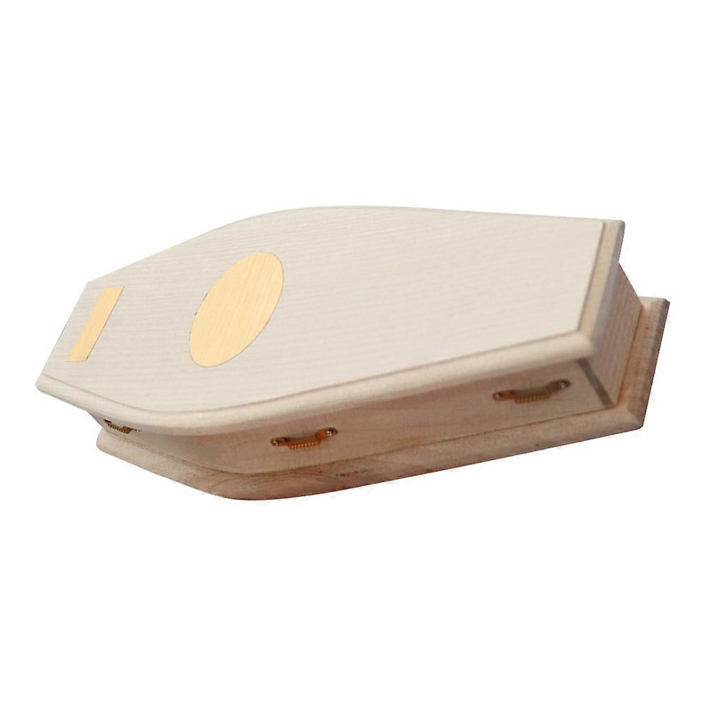 Mini Coffin for Dollhouse Miniature House Ornament Small Coffin Model Khaki Decorative Toy for Kids 1Pack