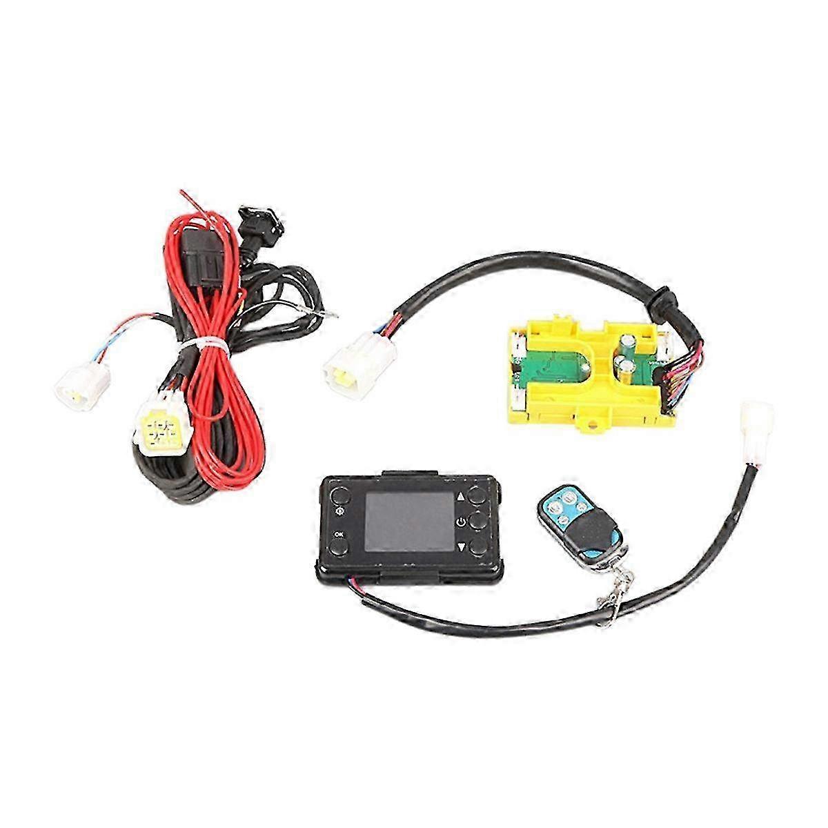 12V Car Air Heater Controller Board with LCD Switch & Wire Harness - Easy Install Heating Solution for Vehicle Comfort