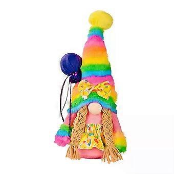 Regenbogen Hut Gnom Geburtstagsgeschenk gesichtslose Puppe niedliche handgemachte Plüsch Zwerg Rudolph Puppe Bauernhaus Heimdekoration