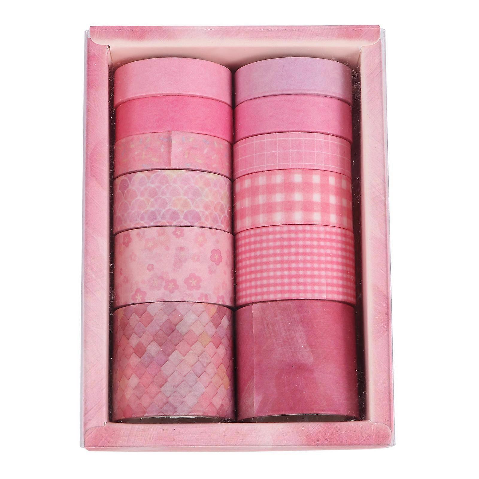 Retro Washi Tape Set 12pcs for Scrapbooking DIY Crafting Party Decorations Non Stick Adhesive Tapes for Creative Projects