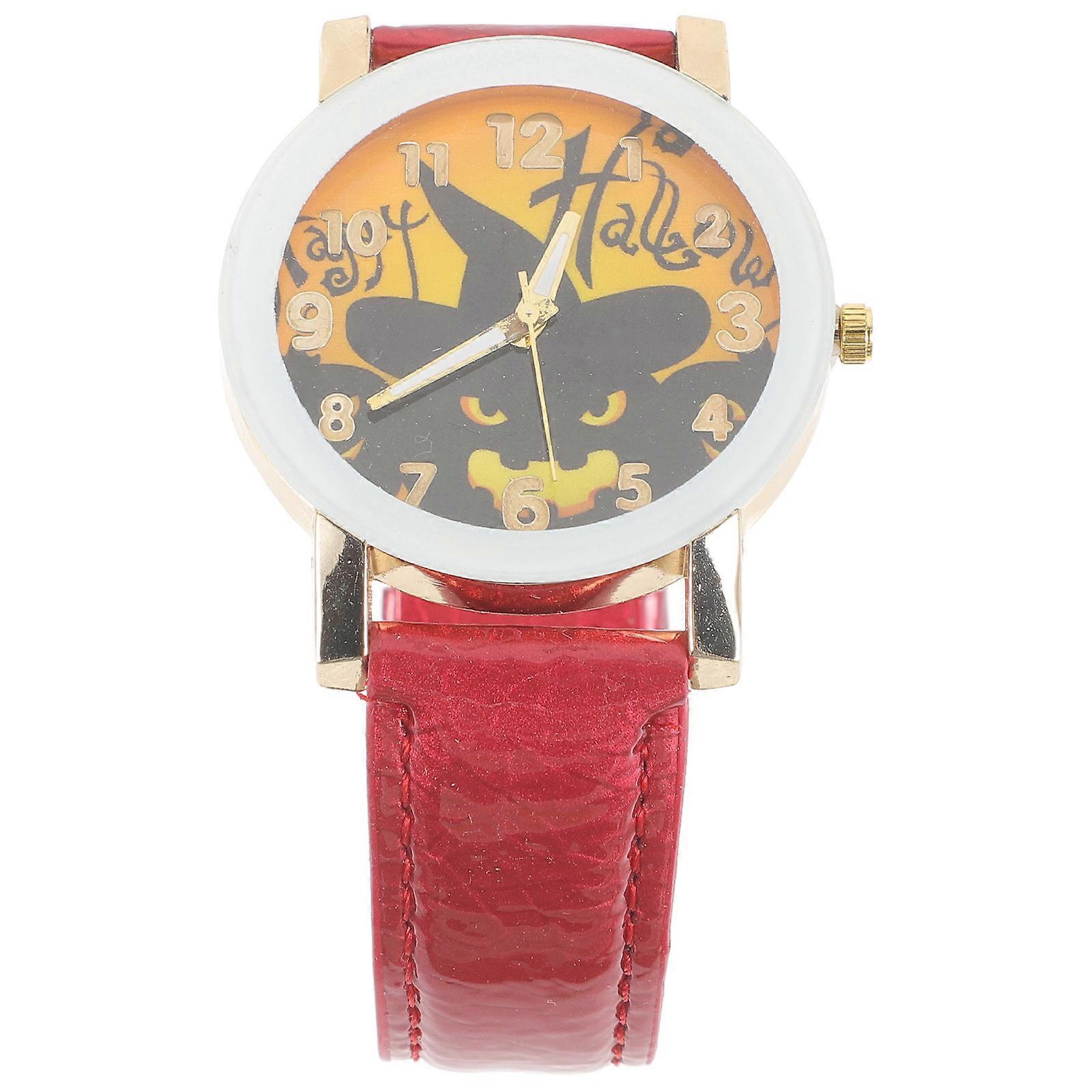 Unique Watch Quartz Movement Halloween Casual Watch For Both Men And Women Red Color Timekeeping 1Pack