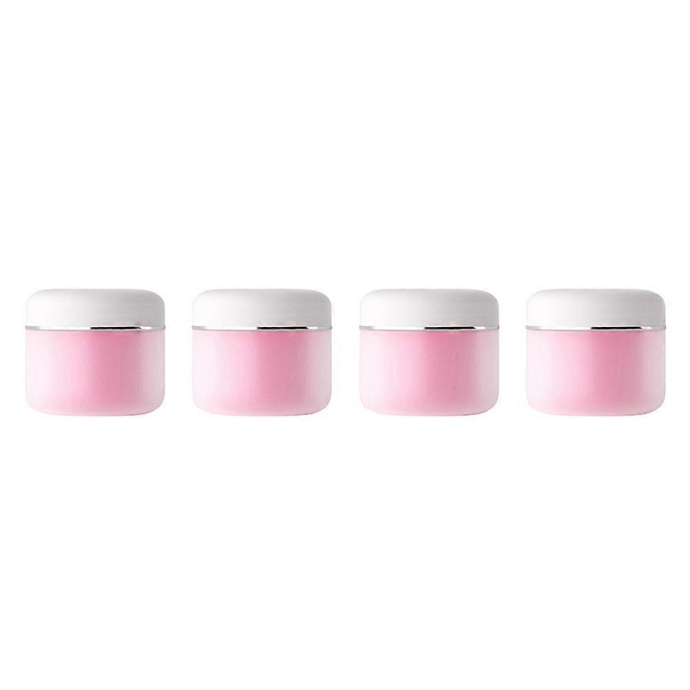 Pink PP Cosmetic Containers with Design for Storage Use Lightweight and Durable for Travel or Home 4pcs