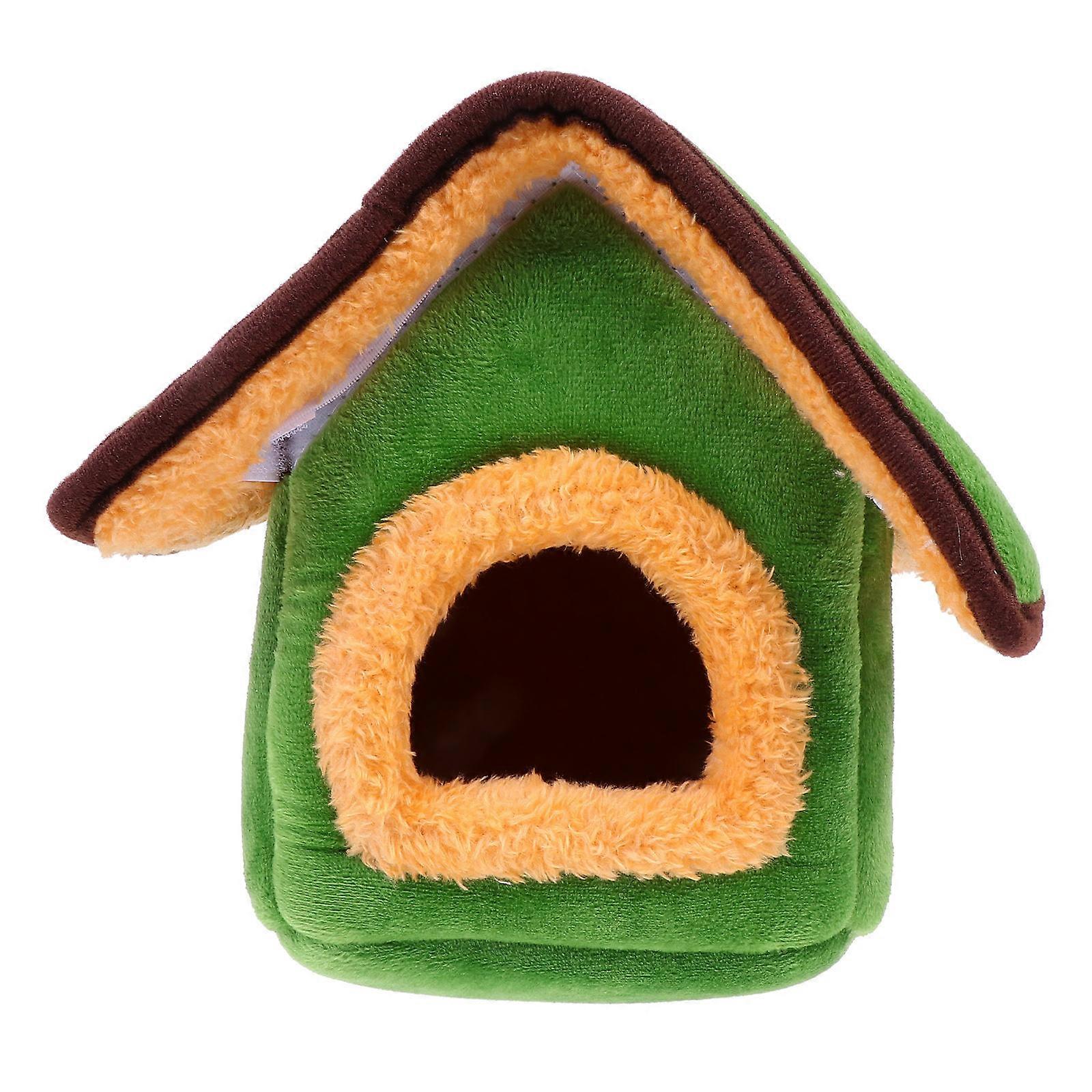 Hamster Hideout 1Pc Simple Design House Shape Warm Nest For Small Pet Owners During Winter Season