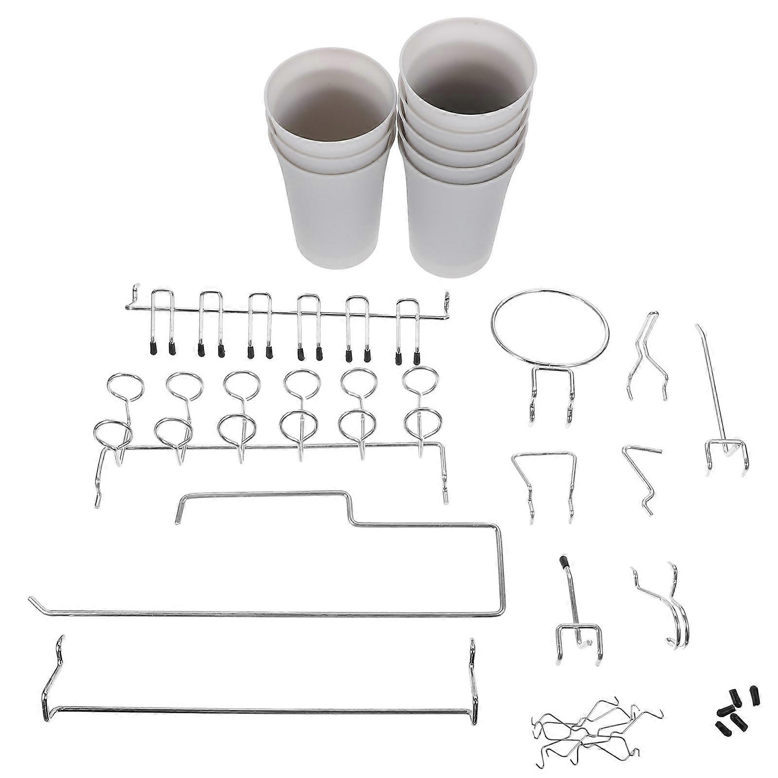 Diy Pegboard Hooks Set Organizer Kit with Various Shapes for Tool Storage Practical Accessories for Garage, Workshop & Home Use