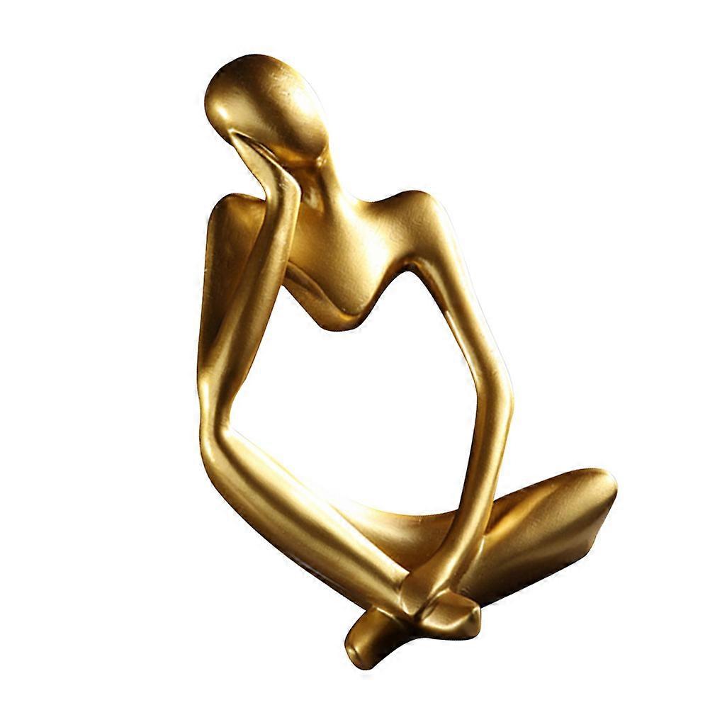 Modern Style Abstract Decoration For Indoor Use Homeowners Golden Resin 1Pack