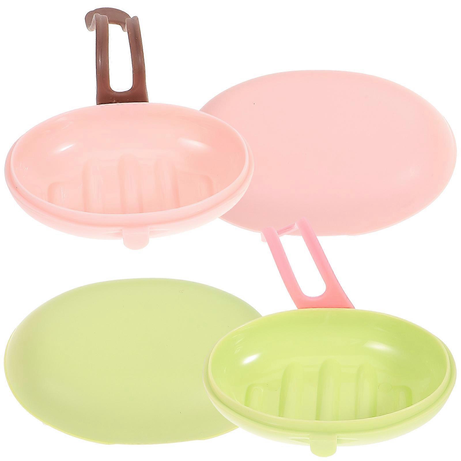 Rectangular Travel Soap Container With Lid For Bath Home Organization 12X8.4X4Cm Sturdy 2Pcs