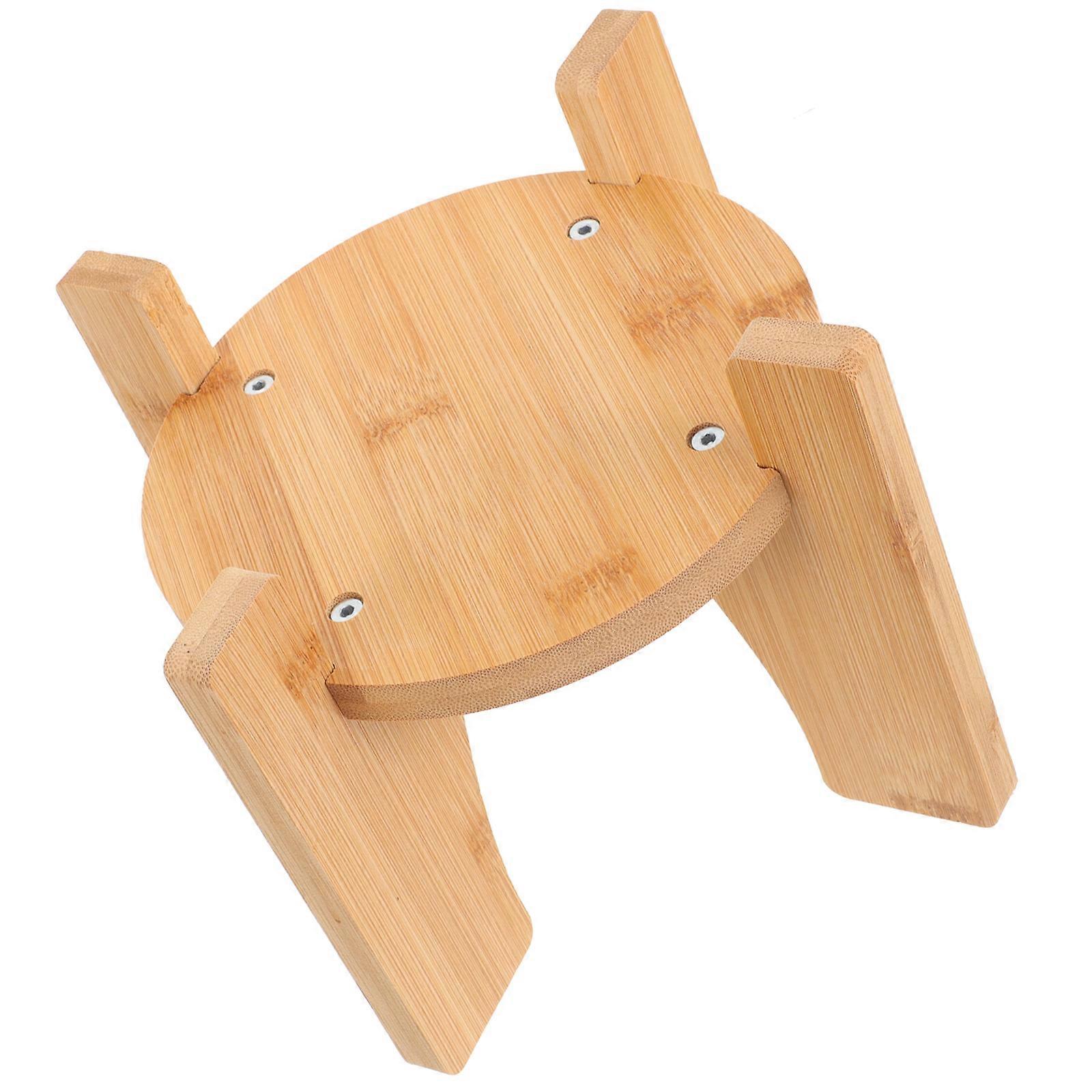 Natural Wood Beverage Dispenser Holder Round Base Office Setting Multi-Functional Use 6.3X6.3X5.7in 1Set