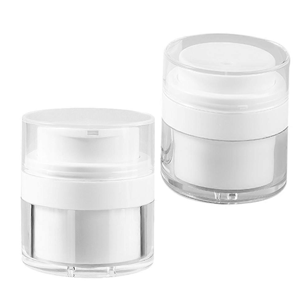 2 Pcs Airless Cream Dispenser Bottles, Refillable Makeup Lotion Containers, Portable Travel Skincare Pump Bottles for Creams and Lotions