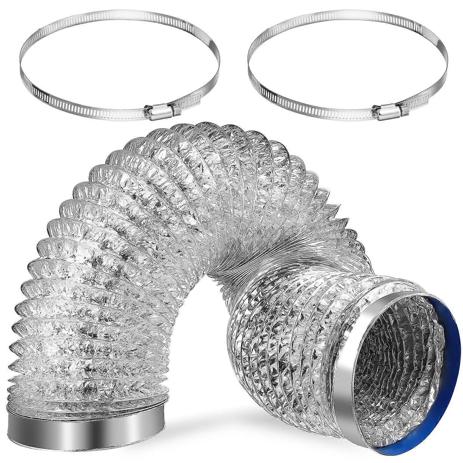 Flexible Exhaust Hose with Aluminum Foil Tape and Clamps – Heat Resistant Ducting for Kitchen Ventilation