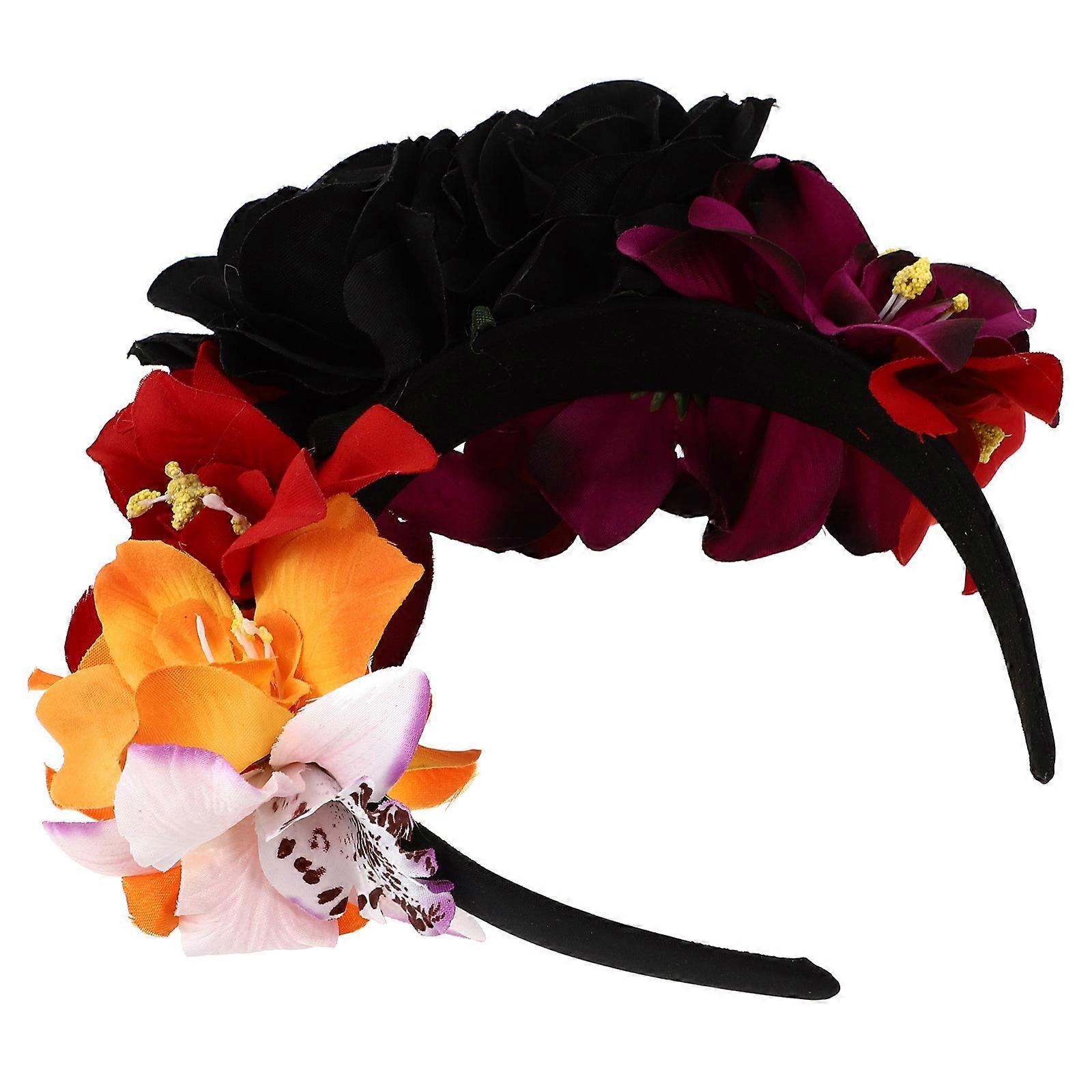 عقال بنات لطيف مع تصميم الأزهار خفيف الوزن وأنيق لحفلة هالوين تأثيري 1 حزمة