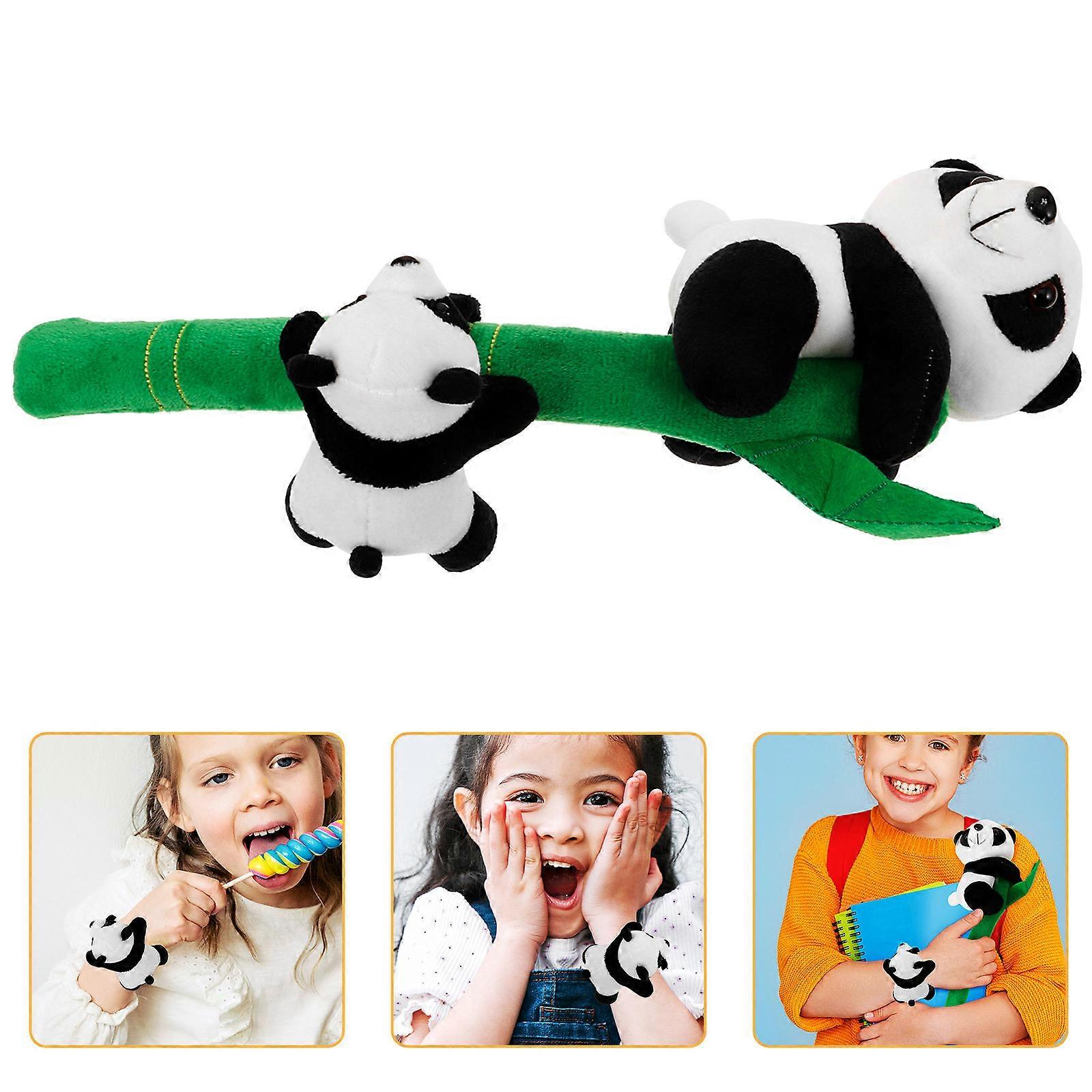 Cartoon Panda Toy Slap Bracelet Perfect For Children Multi Color With Plush Design For Everyday Use 2Pcs
