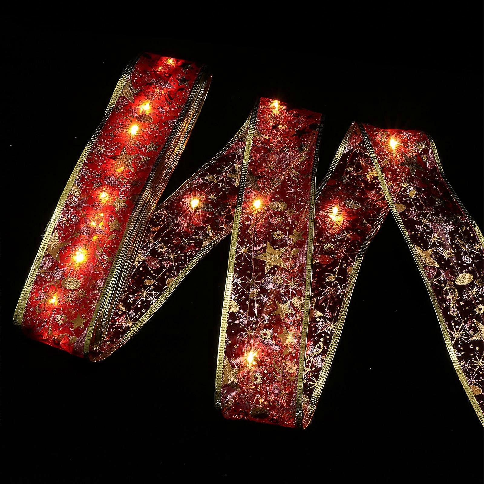 Simple And Generous Design LED Light String Ribbon For Christmas Tree Ideal For Garden And Lawn Celebrations 1Pc