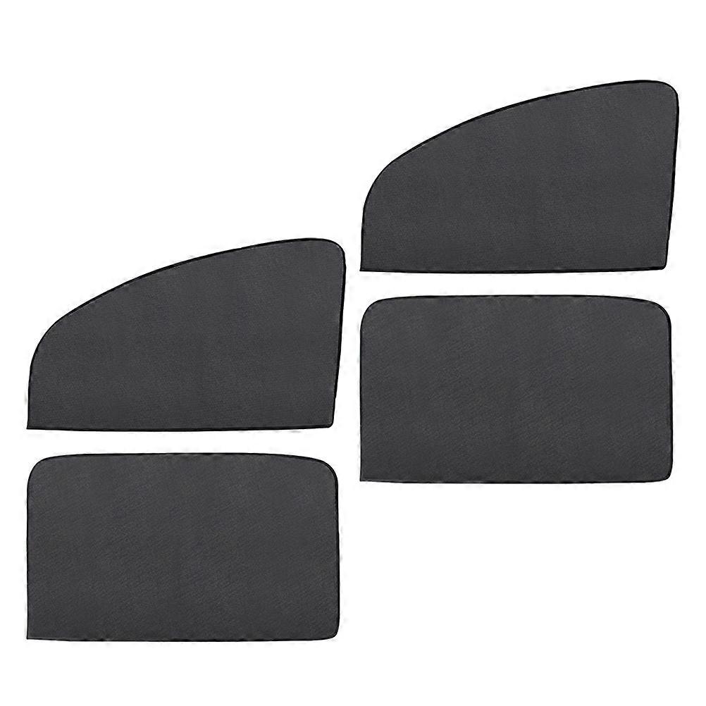 Black Magnetic Window Shade For Cars Designed For Summer Use 4Pcs 30.65X18.67X0.04in Privacy Protection