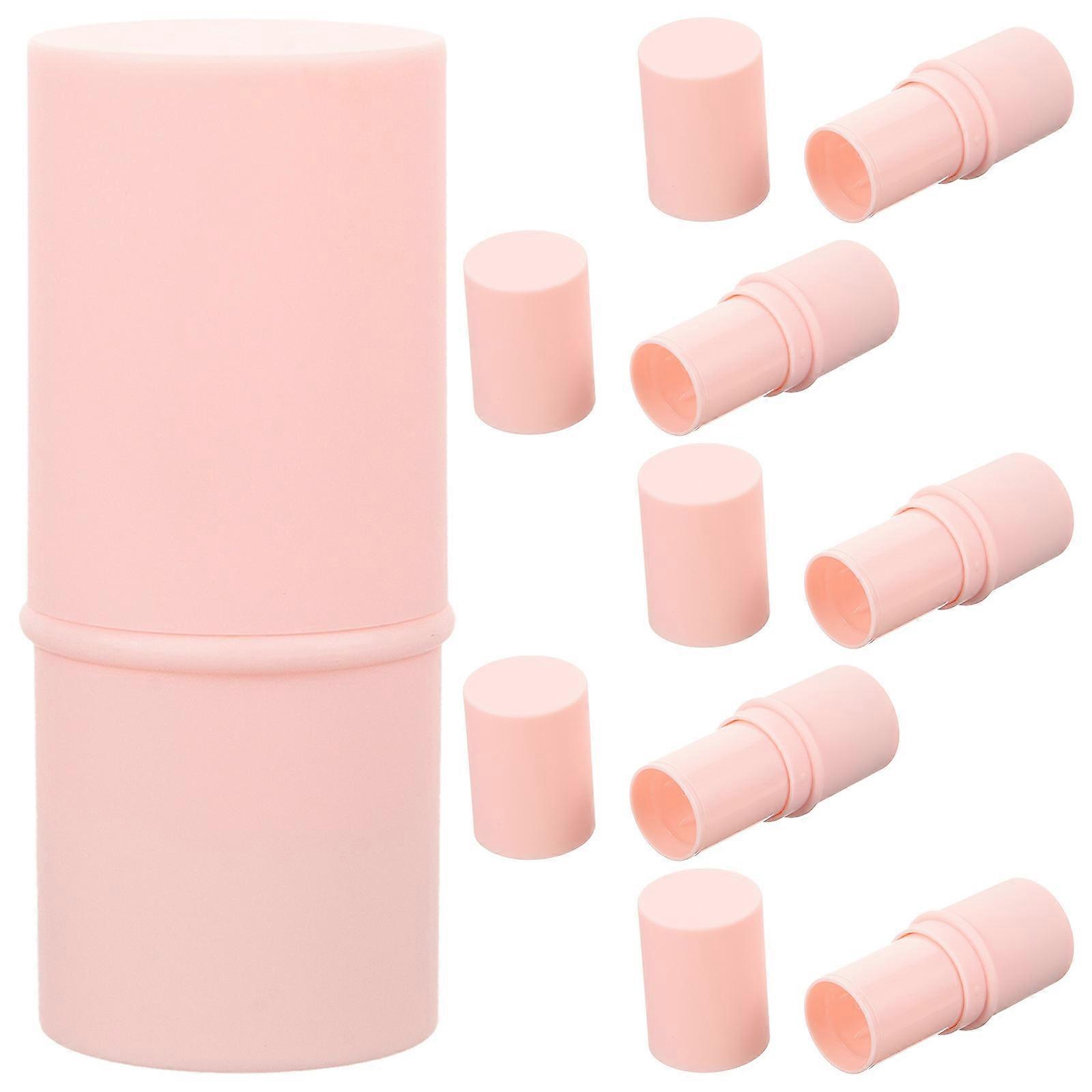 Empty Lipstick Containers 6Pcs Compact Size Practical Design For Women Daily Use Pink Storage