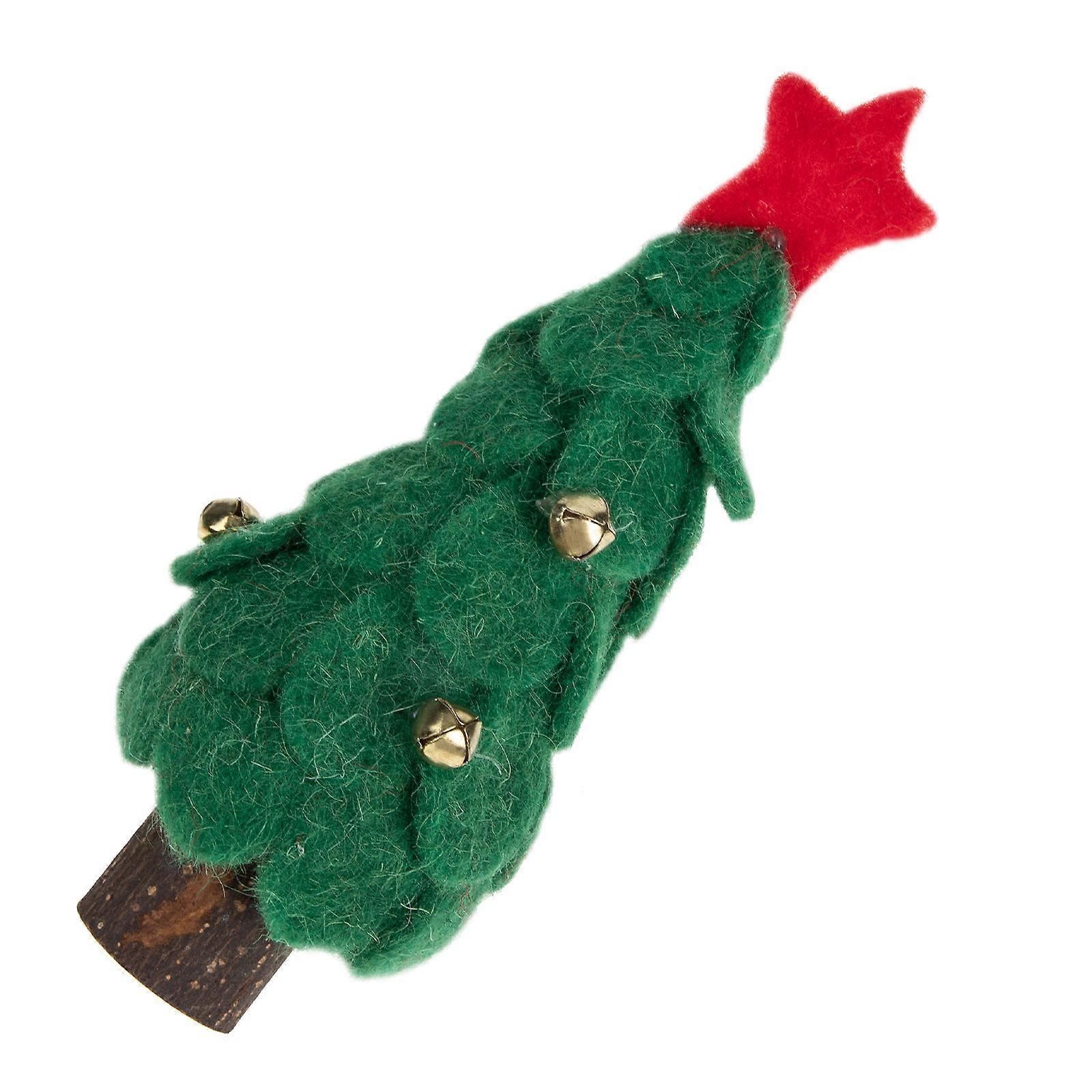 Wool Felt Christmas Tree Figurine Decoration For Home Office Small Design Assorted Color 1Pack