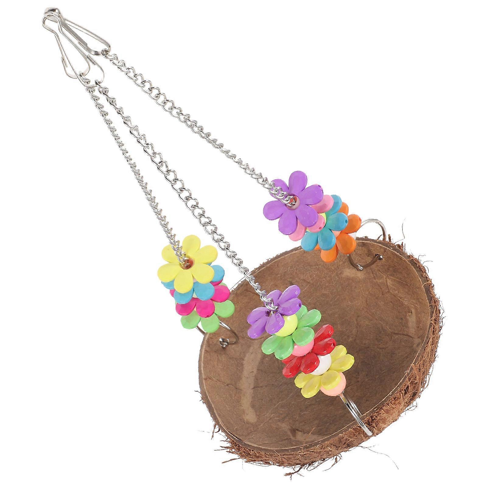 Coconut Shell Hanging Bird Nest for Parrots and Other Birds Strong and Breathable 6.5 x 4.5 Inches