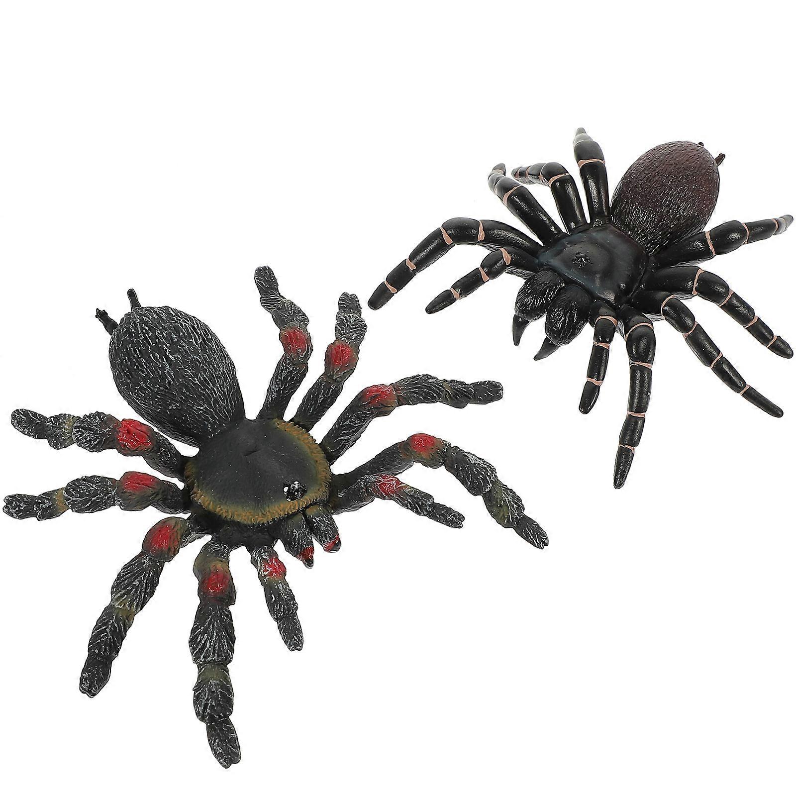 Plastic Simulated Spider Model Children Spider Toy for Educational Fun 2Pcs