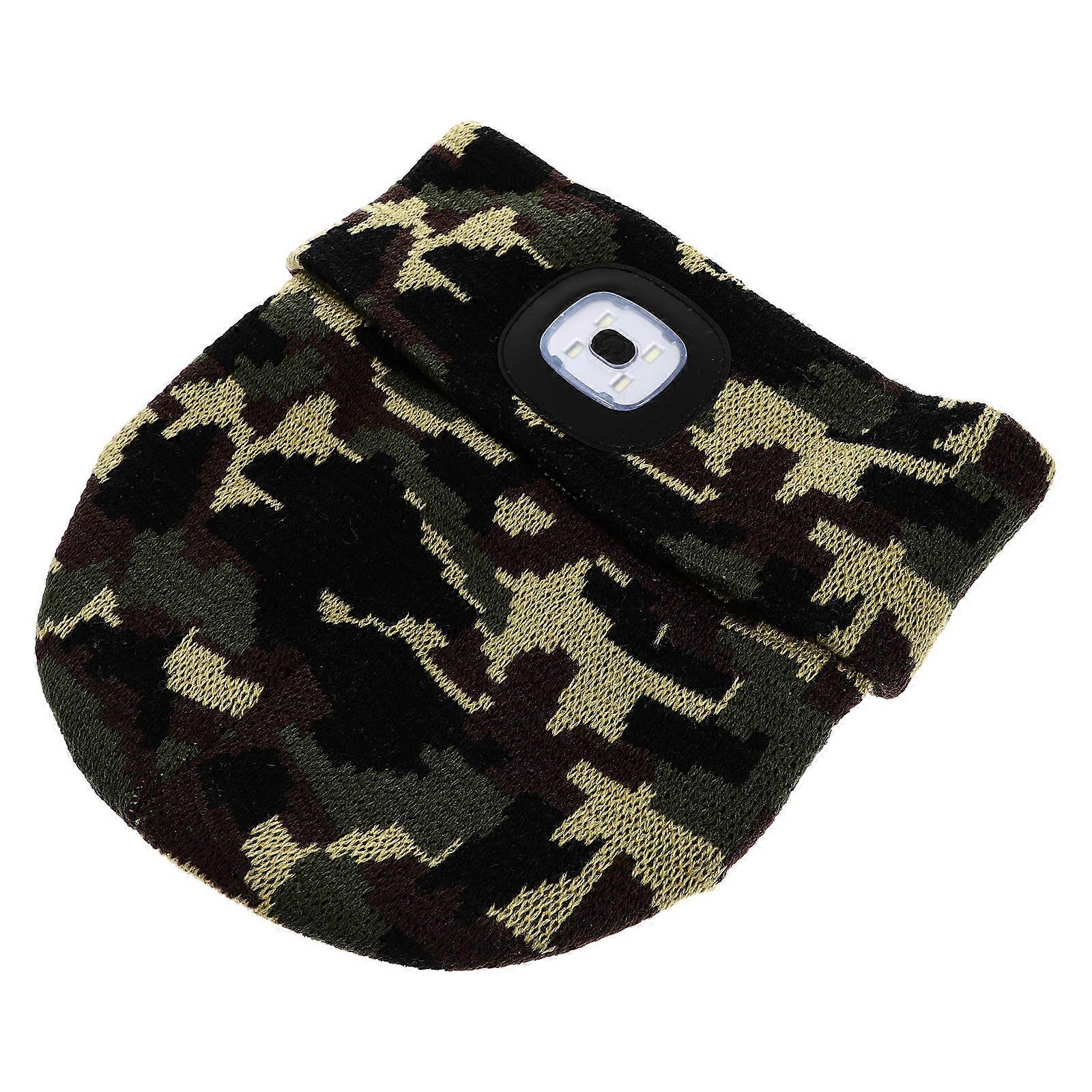 Hunting Hat With LED Light For Outdoor Activities In Camouflage Color Providing Warmth And Comfort 1Pc
