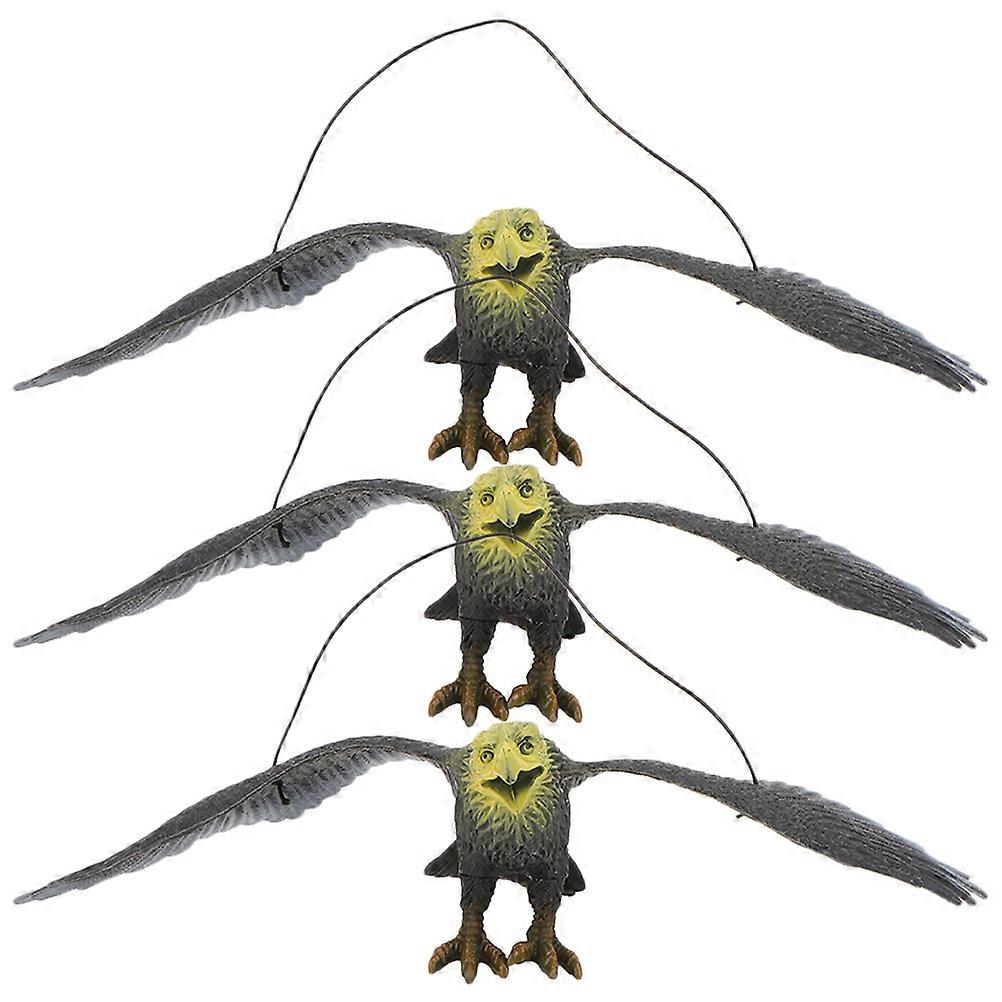 3pcs Plastic Eagle Bird Deterrent Hanging Garden Decoration Realistic Scare Devices Keep Birds Away Trees Patios Windows