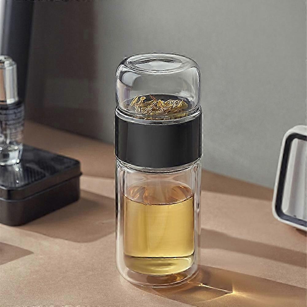 Infusifie Tea Infuser, Double-Wall Glass Tea Infuser with Stainless Steel Filter
