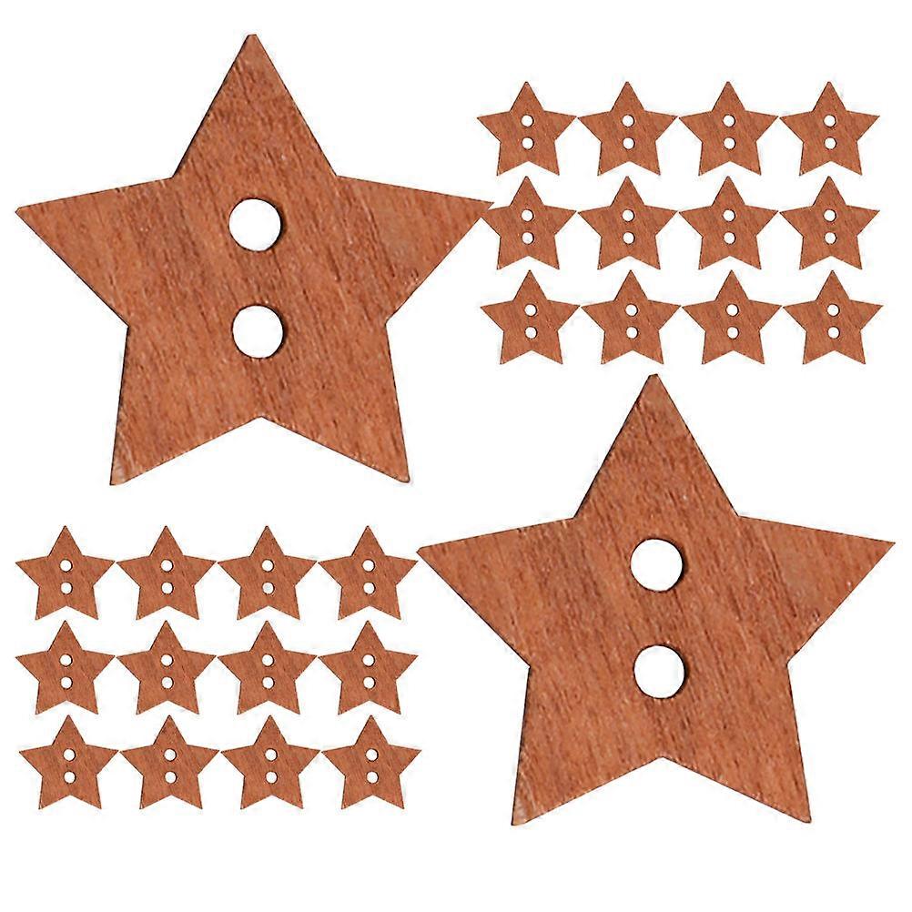 50pcs Small Star Shaped Wooden Buttons for Sewing DIY Crafts – Smooth Finish, Vintage Style Wood Buttons for Handmade Projects and Decorative