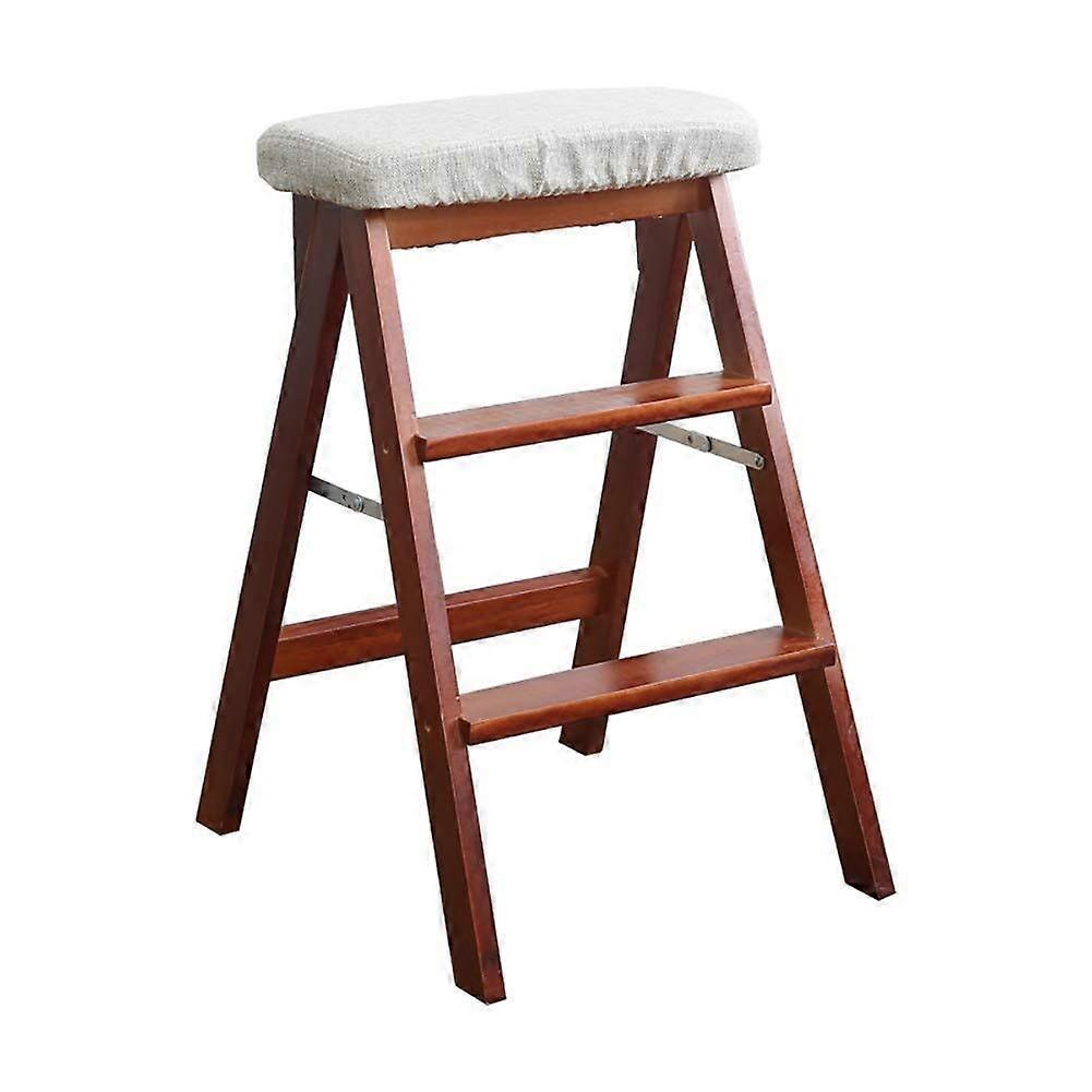 Wooden Step Stool, Foldable Household Ladder, Tall Kitchen Stool for Adults, Multifunctional Step Stool (Color: B) (A)