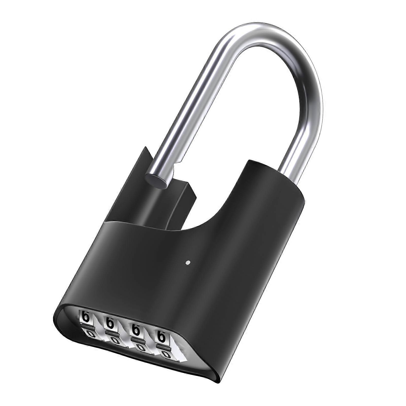 Combination Lock 4-Digit Resettable Padlock Weatherproof For Locker Black