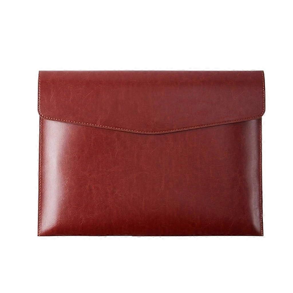 Leather Document Bag A4 Size With Buckle Closure, Side Pocket, Briefcase Organizer