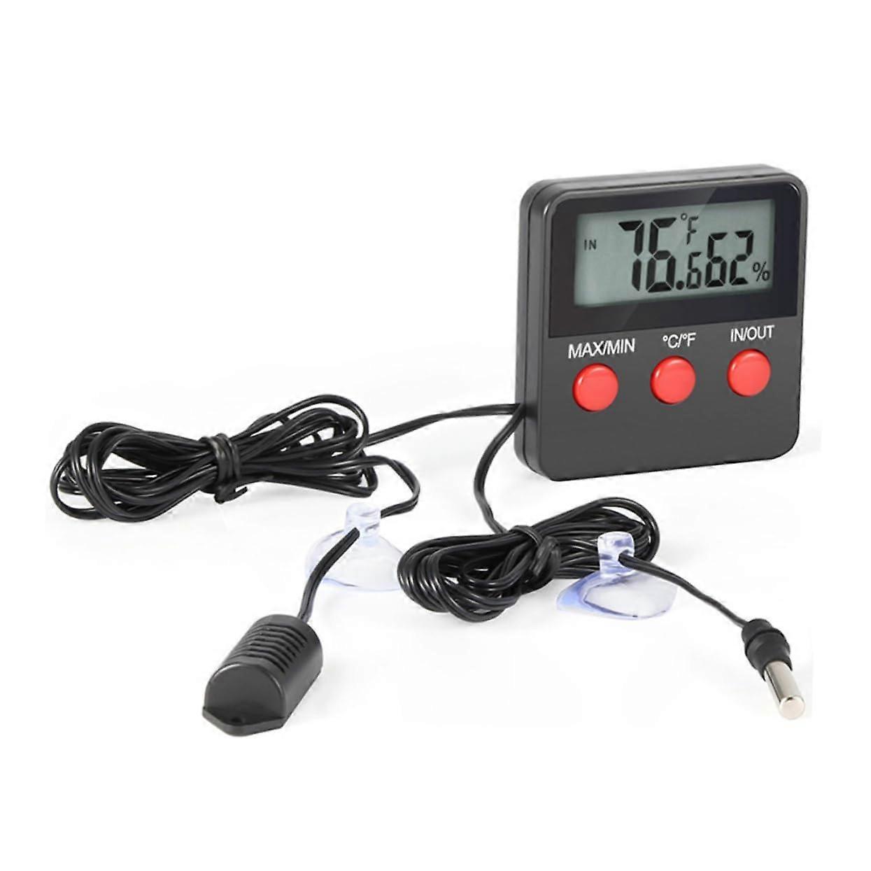 Temperature and Humidity Monitor Digital Thermometer Hygrometer Wall Mount Black Moisture Meter for Hatching Eggs