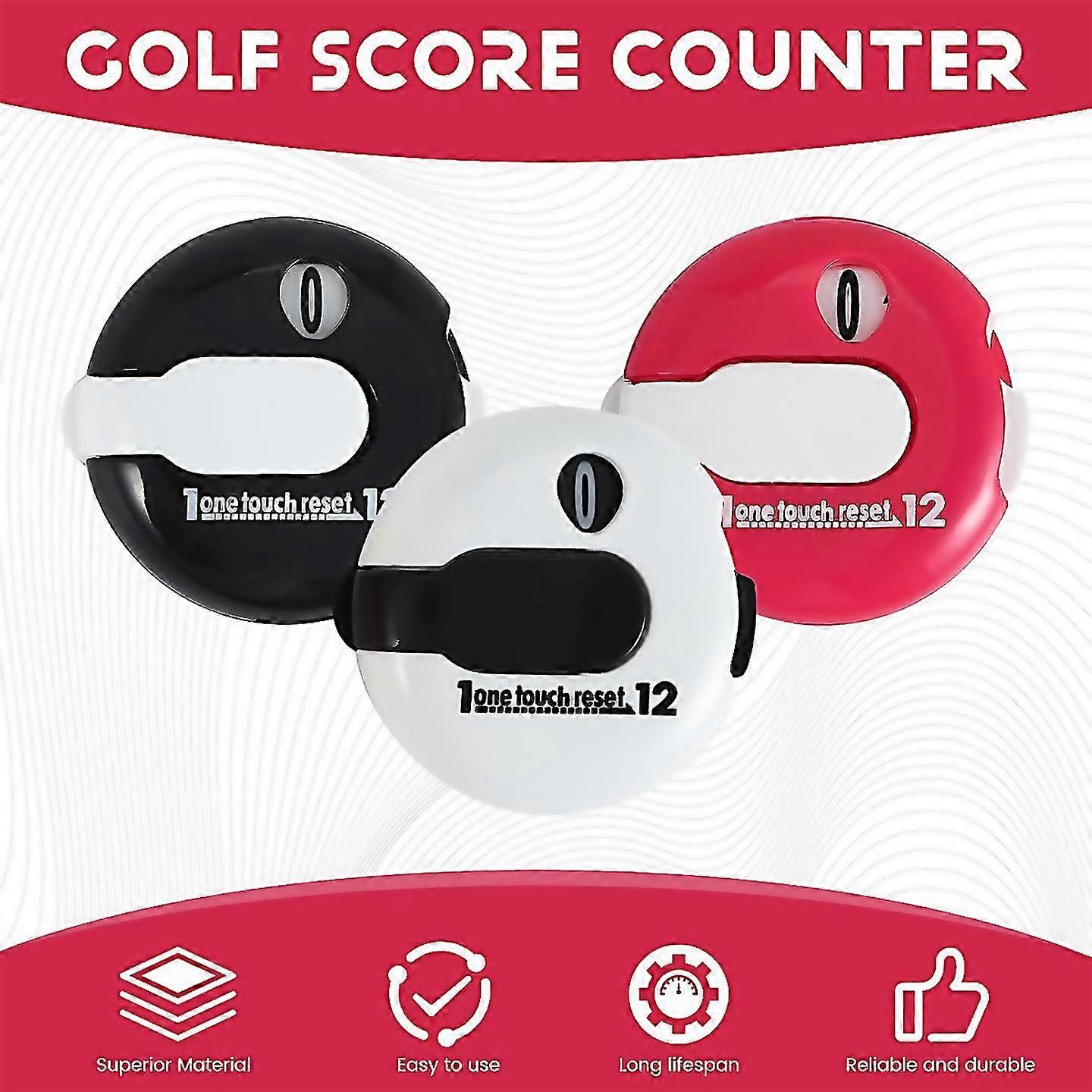 For 3 Pcs Golf Score Counter With One Contact Reset Shot Putt Indicator