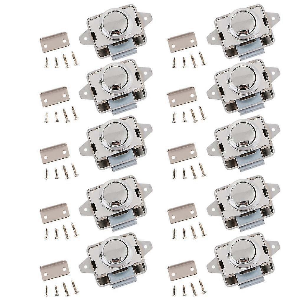 pushing Button Cupboard Catch Lock Latch for Motorhome Boat 10Pcs