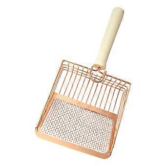 Extra grote roestvrijstalen kattenbakschep met filterontwerp voor onmiddellijke verwijdering van afval uit klonterende kattenbakvulling Crown Gold