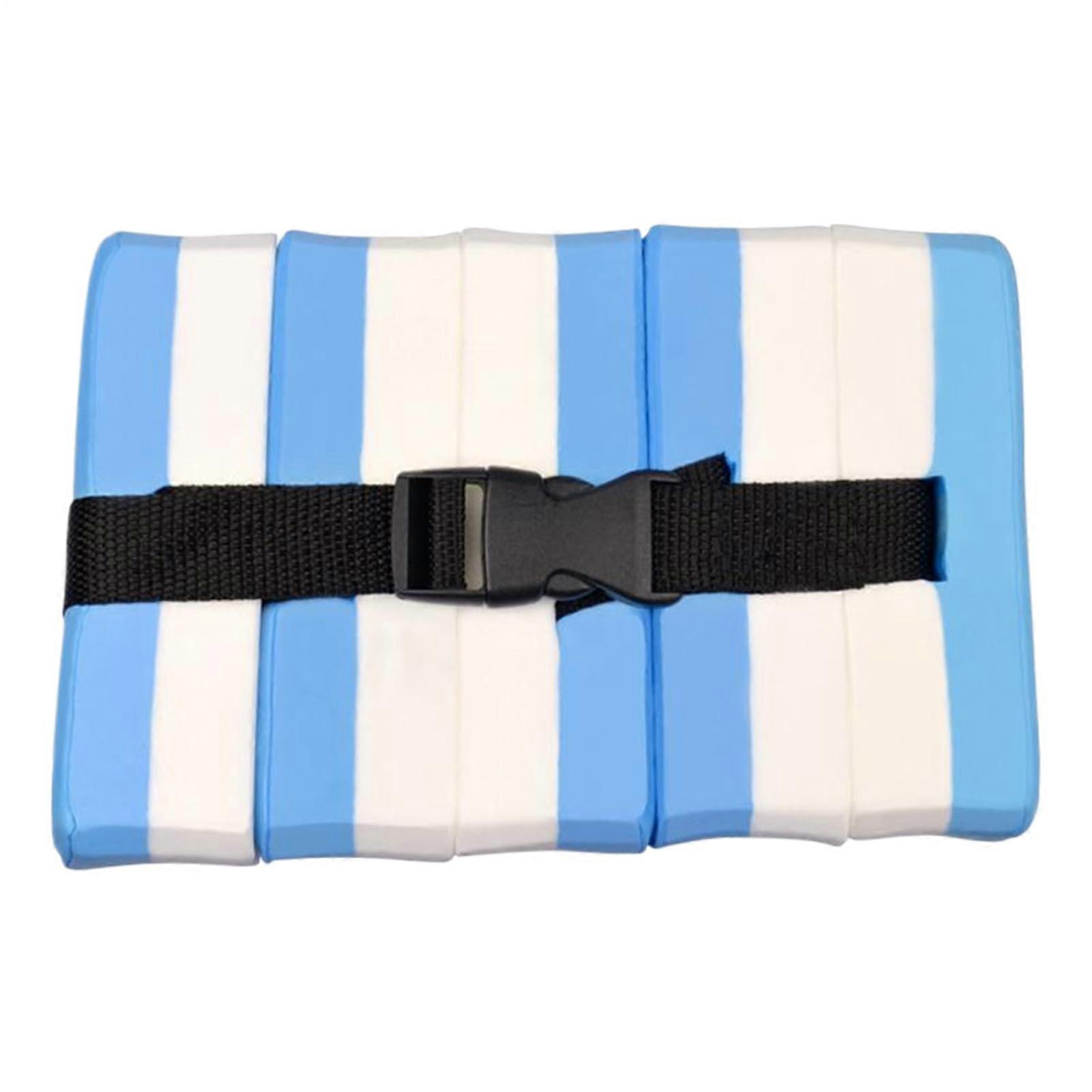 Kids Swimming Belt EVA Flotation Trainer Strap with Secure Buckle for Youth Swim Lessons Blue and White