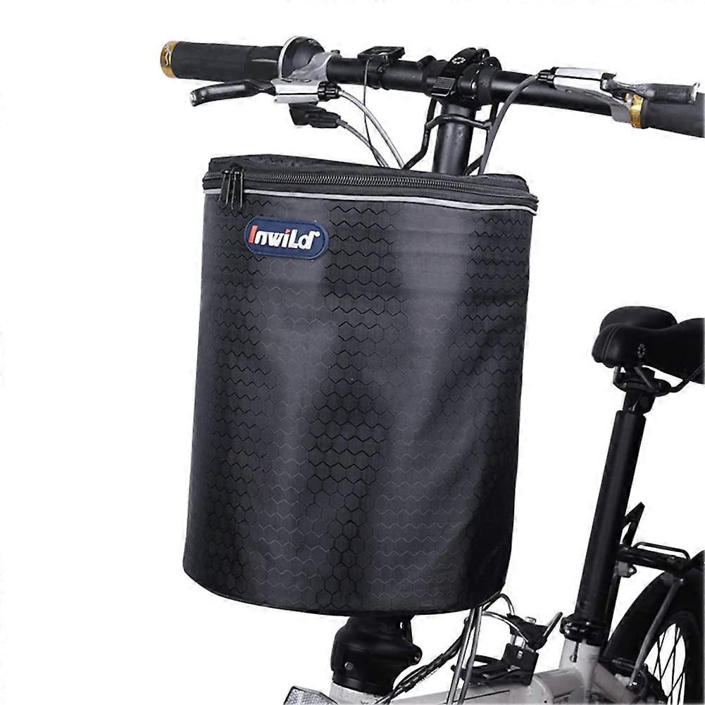 Front Basket, Waterproof Collapsible Handlebar Bag With Reflective Strap, Removable Canvas Basket, Easy Install For Bicycles, Electric Scooters
