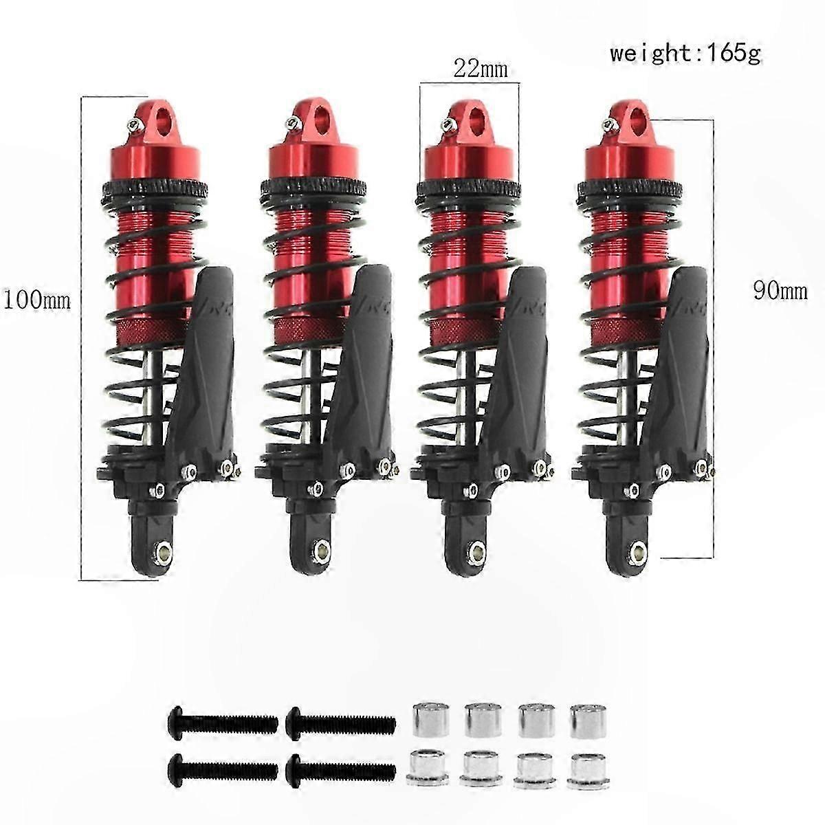 4-Piece Metal RC Piggyback Hole-to-Hole 90mm for 1/10 Scale Crawler Vehicles - Compatible with TRX4 Axial SCX10 II D90 CC01 Models