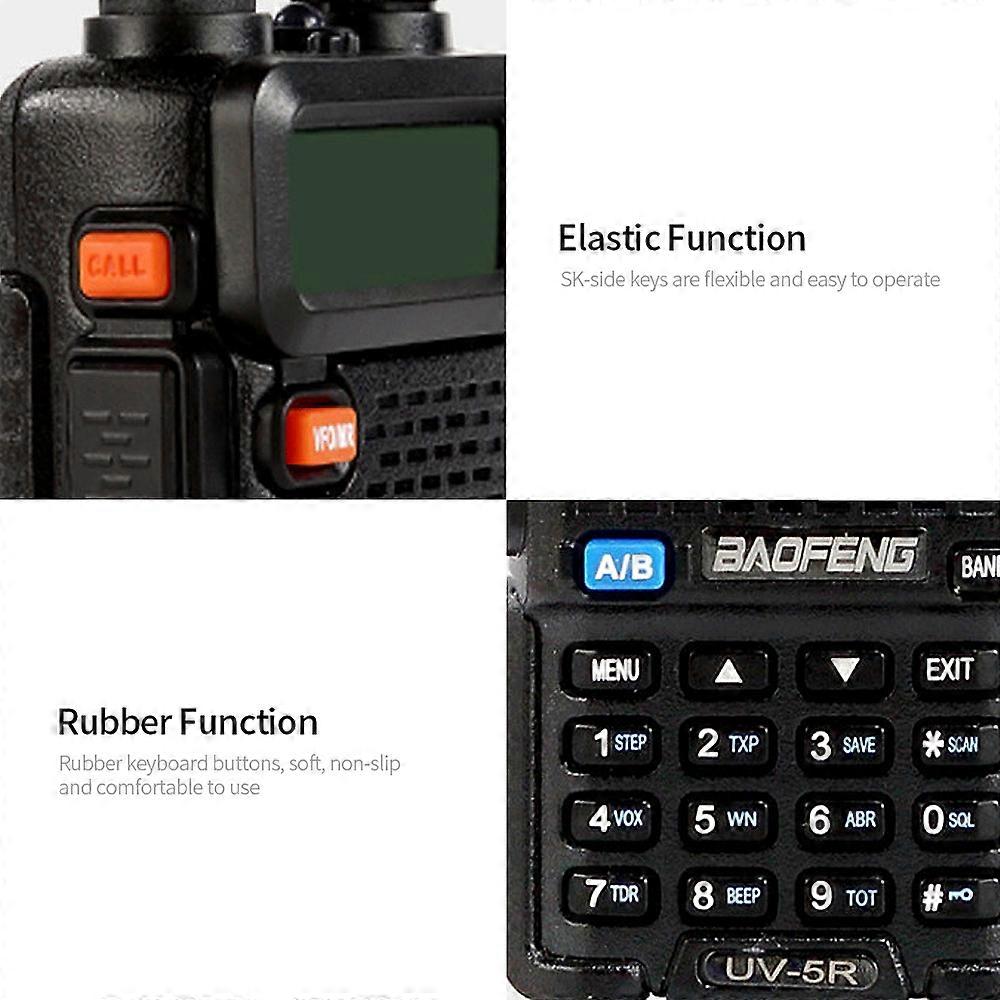 BAOFENG BF-UV5R FM Transceiver Dual Band Handheld Transceiver 128CH Amateur Tragbares Radio Long Standby Schwarz US Stecker