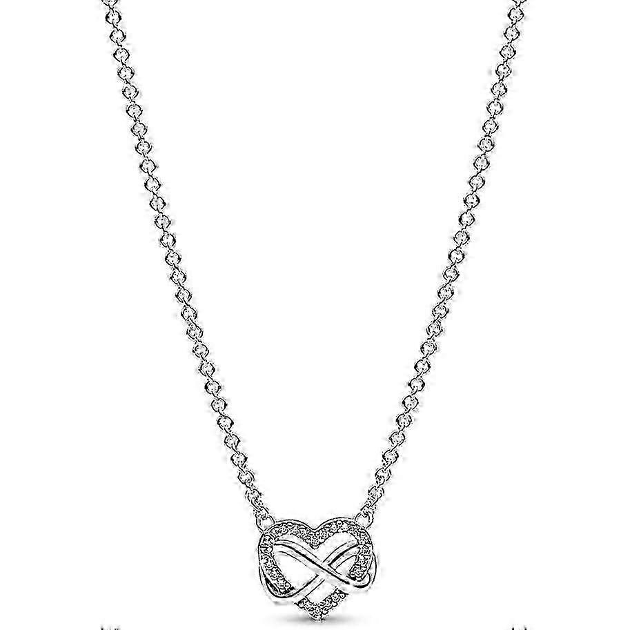 Pandora Moments Infinity Herz Halskette mit klarem Zirkonia