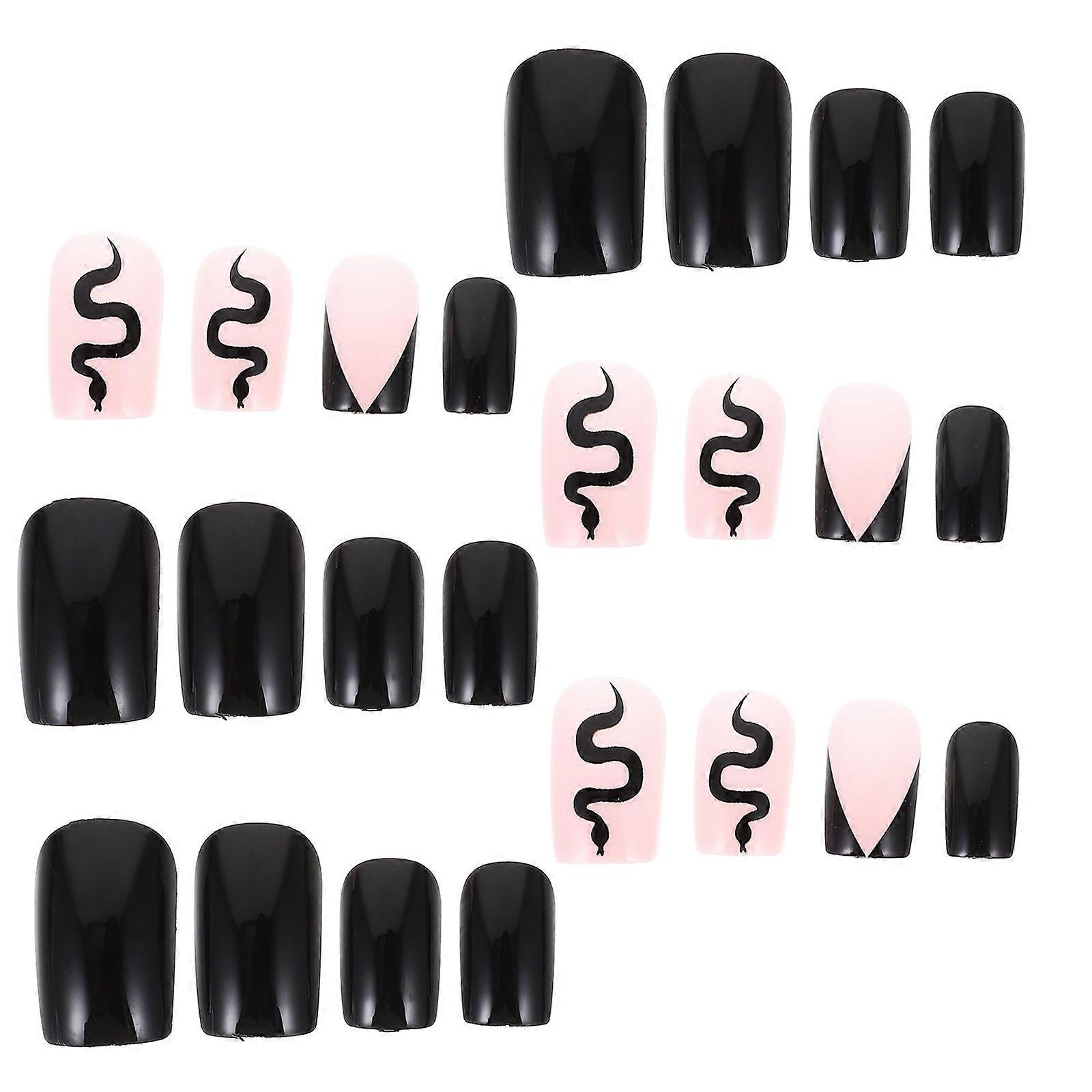 False Nails Women French Tip Nails for Home Salon Abs Material Quick Application 24Pcs