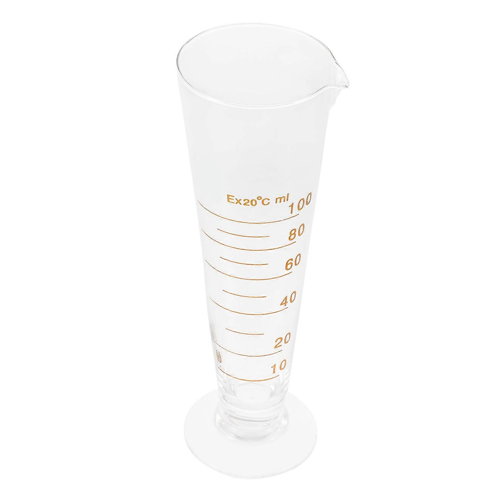 A **laboratory glass measuring beaker**, especially a **triangular beaker with scale**, is a piece of lab equipment used for accurate measurement,