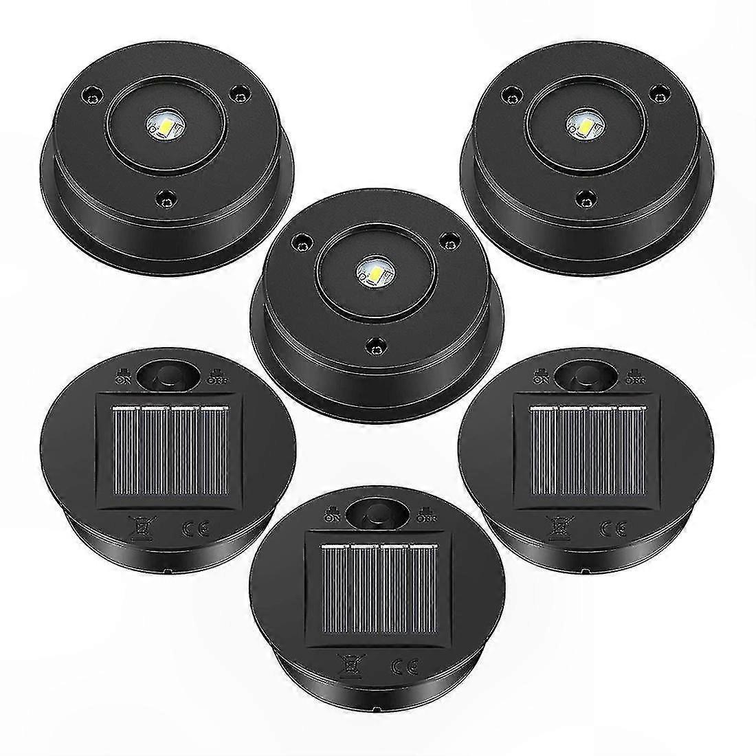 6-Pack Solar Light Replacement Tops for Outdoor Lanterns, LED Panel Lids