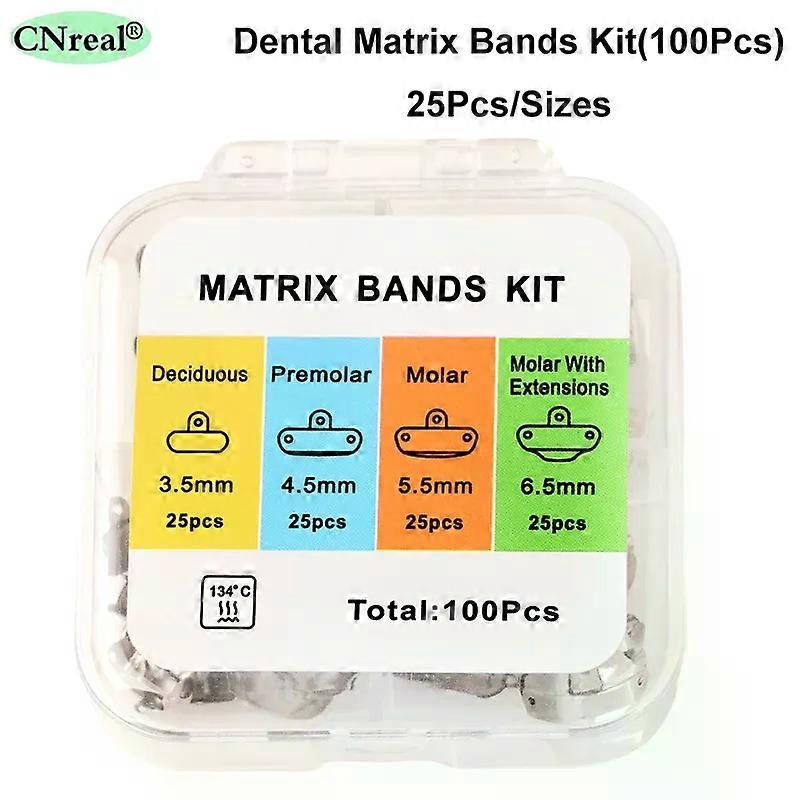 Dental Matrix Bands Set Metal Matrices Sectional Contoured System Teeth Separating Replacement Forming Sheet Dentistry Materials