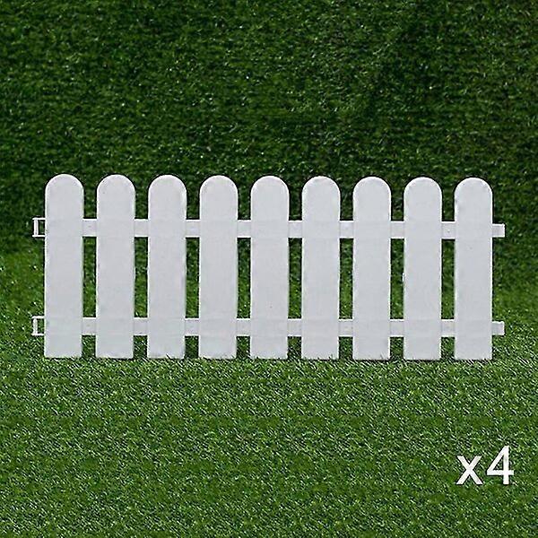 Outdoor PVC fence, 4-piece set, easy to adjust the length by knocking into the ground