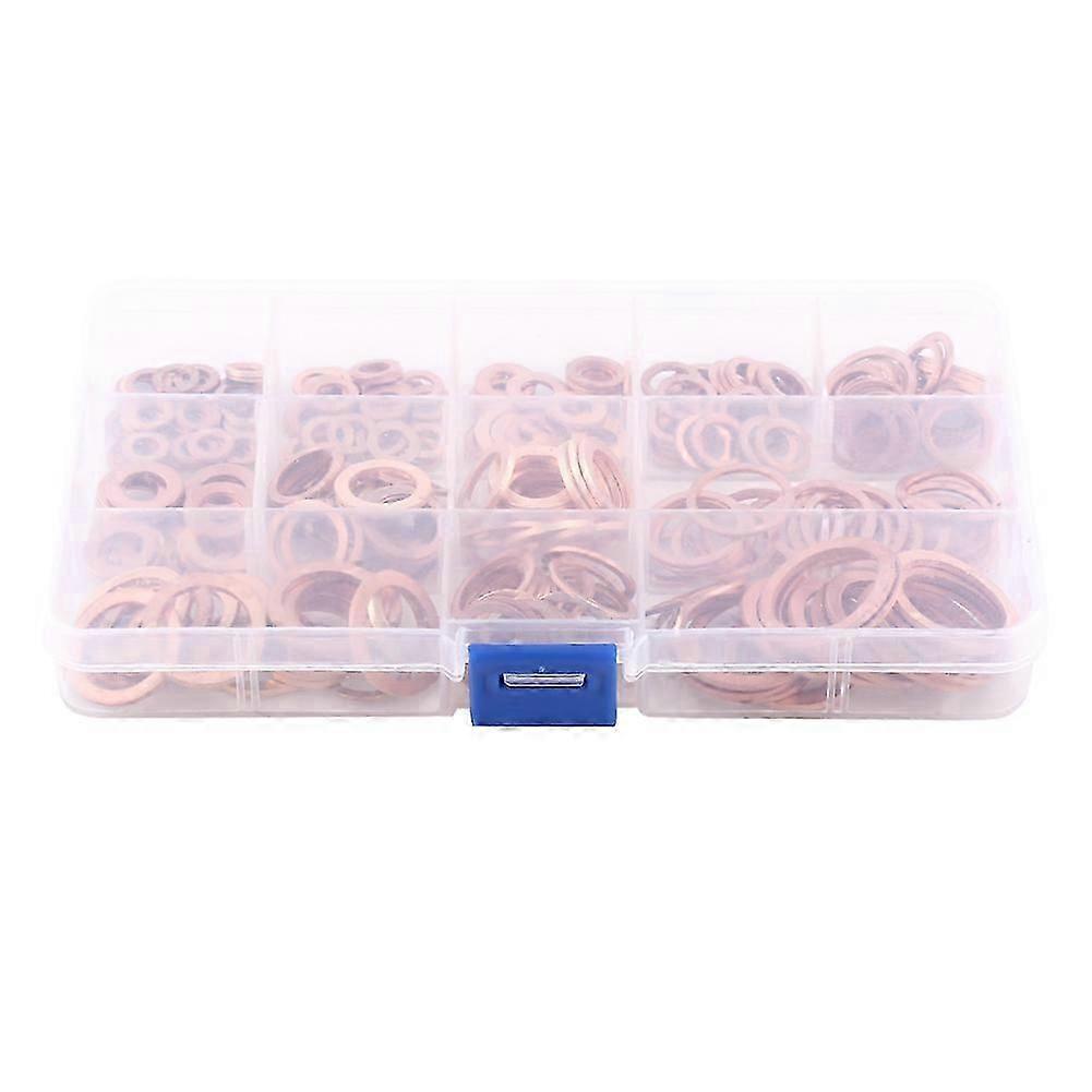 280pcs 12 Sizes Copper Flat Washer Plain Washers With Box Fitting for Screws Bolts Fasteners
