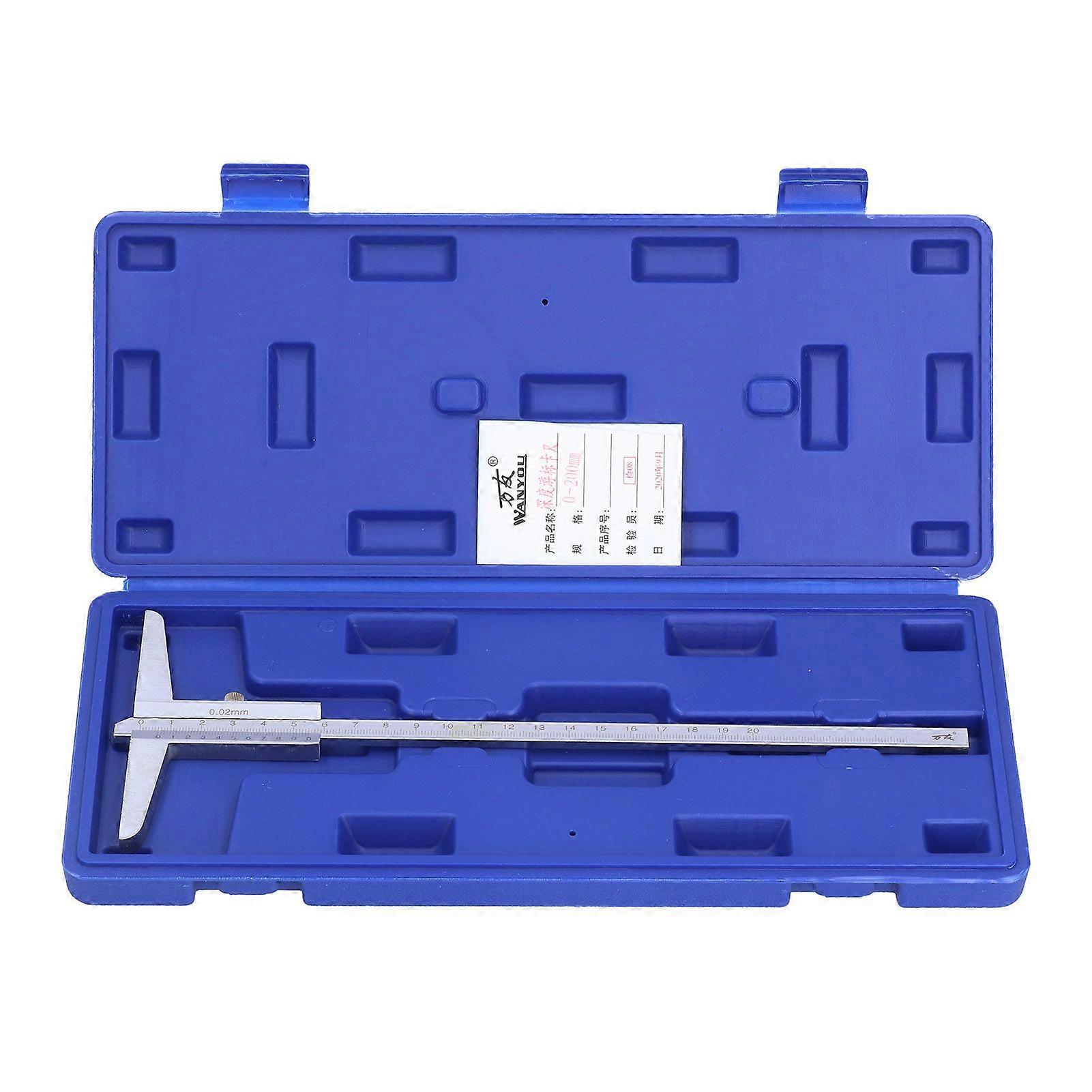 Depth Vernier Caliper Metal Gauge 0.02mm High Accuracy Micrometer Measuring Tool0200mm