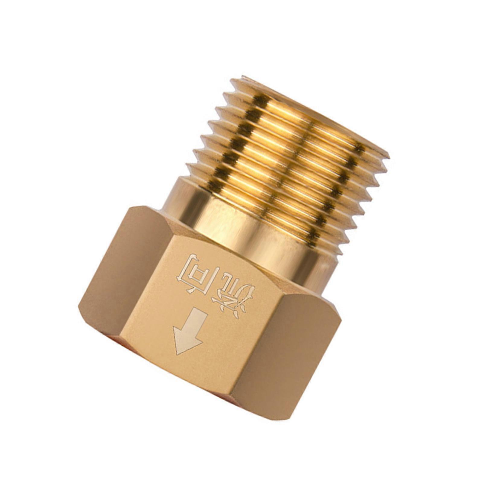 Double Brass Check Valves Set 1/2 Inch Threaded Anti Reverse Flows Device Temperature Resist Adapter for Water Systems Multicolor