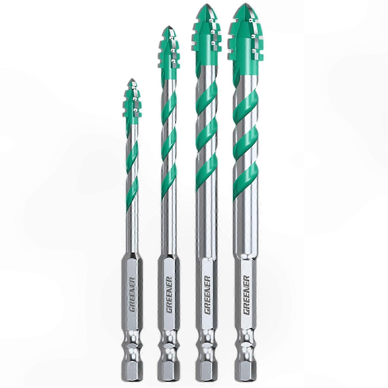 4-Piece Durable Four-Flute Sawtooth Drill Bit Set for Wood, Tile, and More