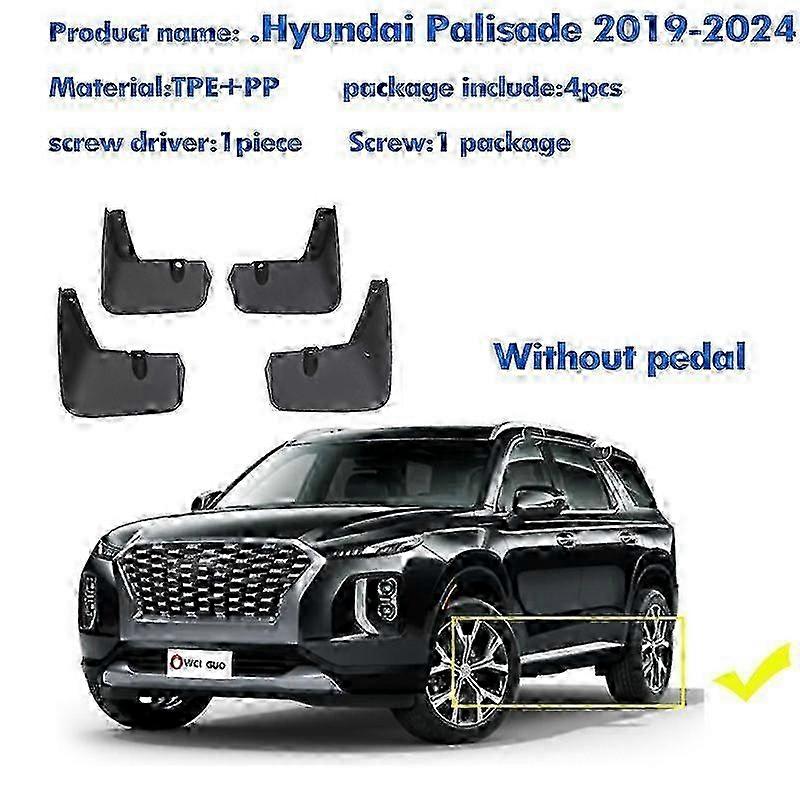 Unique For Hyundai Palisade 2019-2024 Mudguard Fender Mud Flaps Guard Splash Mudflaps Car Accessories Front Rear 4pcs