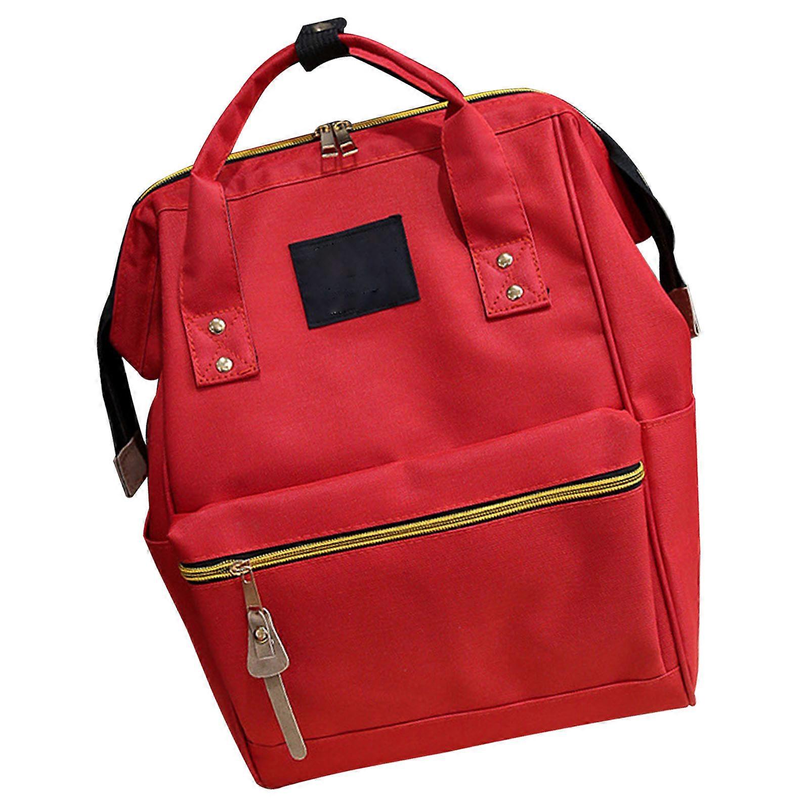 Large Capacity Red Student Backpack Waterproof Oxford Cloth Free Size