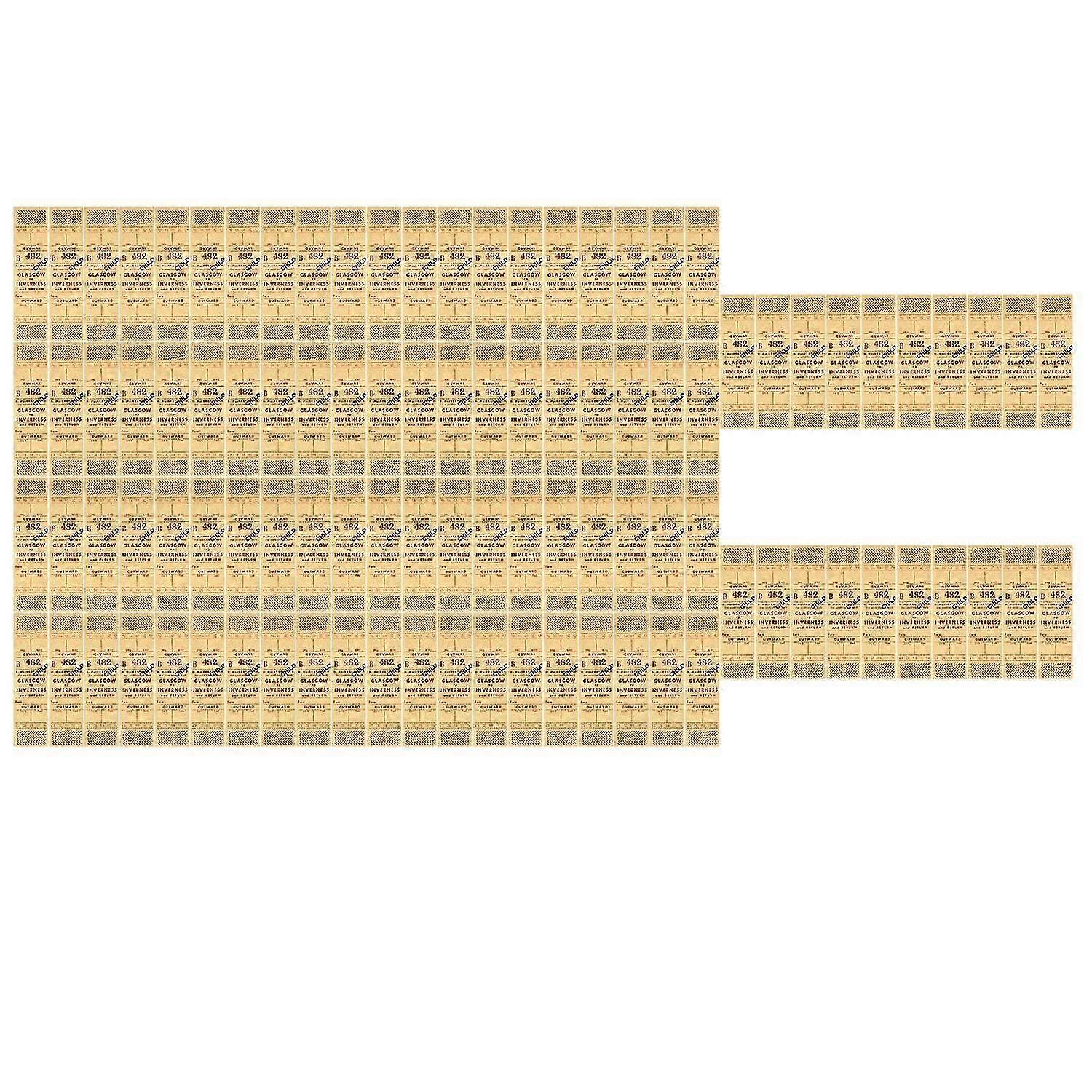 100 Sheets Ticket Stickers Retro Design Different Patterns Easily Peel Off Vintage Stickers for Jour